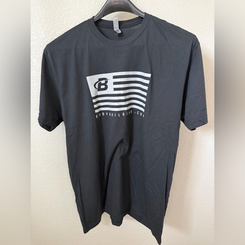 Bodybuilding-Men's Black Logo T‑Shirt XL
